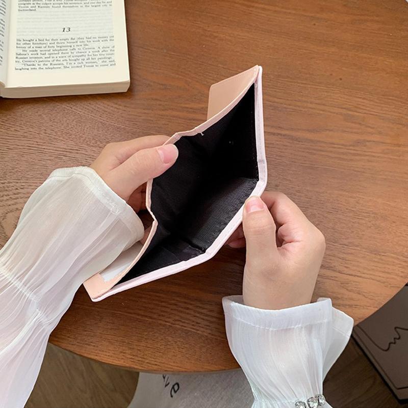 Cute Bow Trifold Women's Wallet Portable Wallet Ultra-thin Coin Purse Ladies Clutch Card Holder Compact PU Leather Money Bag