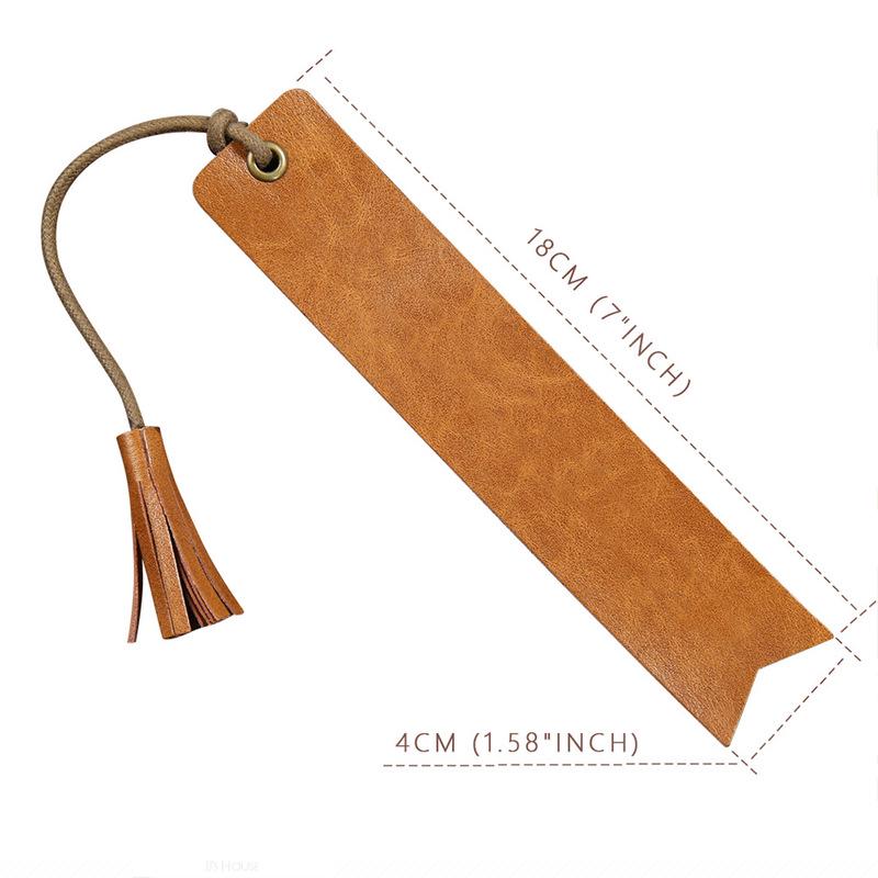 

Retro Cowhide Bookmark with Laser-Etched Motivational Quotes for Students 18x4cm коричневий