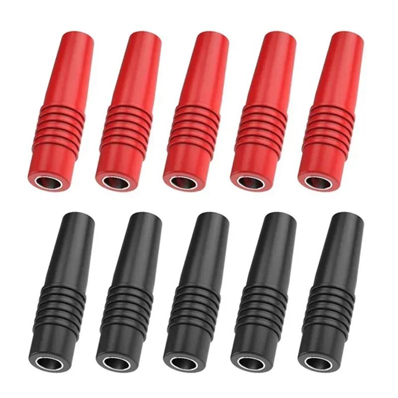 

10Pcs Brass 4mm Banana Female Insulated Jack Plug Wire Solder Connector Speaker Amplifier Cable Adapter Audio Banana Connectors 10pcs червоний колір чорний