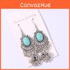 Style Ethnic Alloy Dangle Earrings Featuring Peacock Blue Finish For Ladies