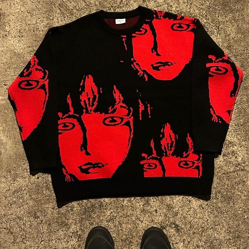 

Жіночий пуловер вільного крою з круглим вирізом для осені та зими - Універсальний в язаний топ Extra Large (XL)