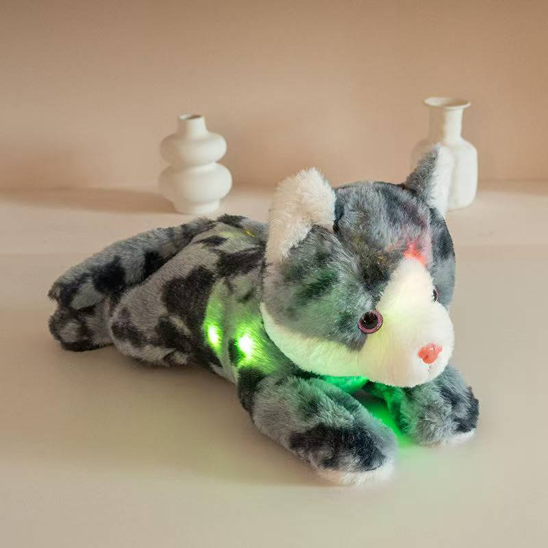 The latest 35cm glowing colored cat doll Kawaii stuffed plush toy figurine cartoon anime cute children's birthday gift doll