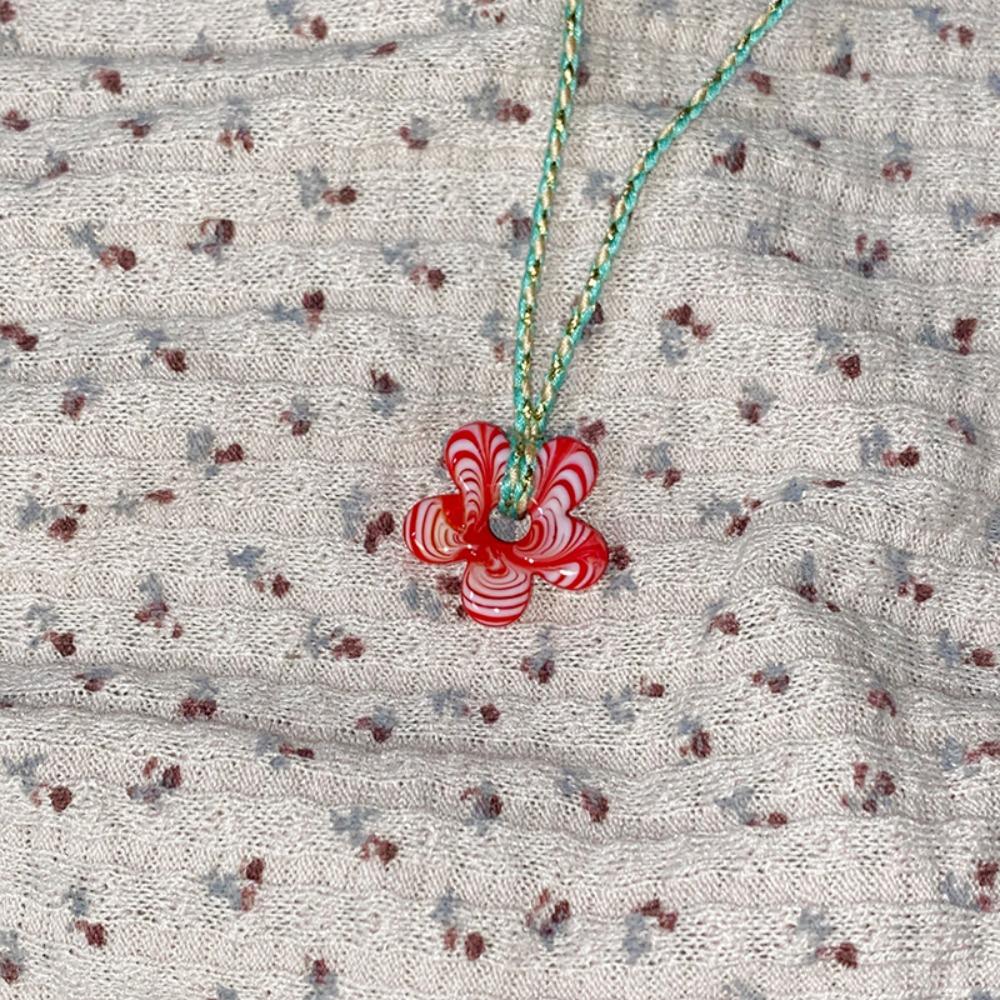 Childishness Mini Flower Necklace Colorful Floral Chain Choker  Vacation