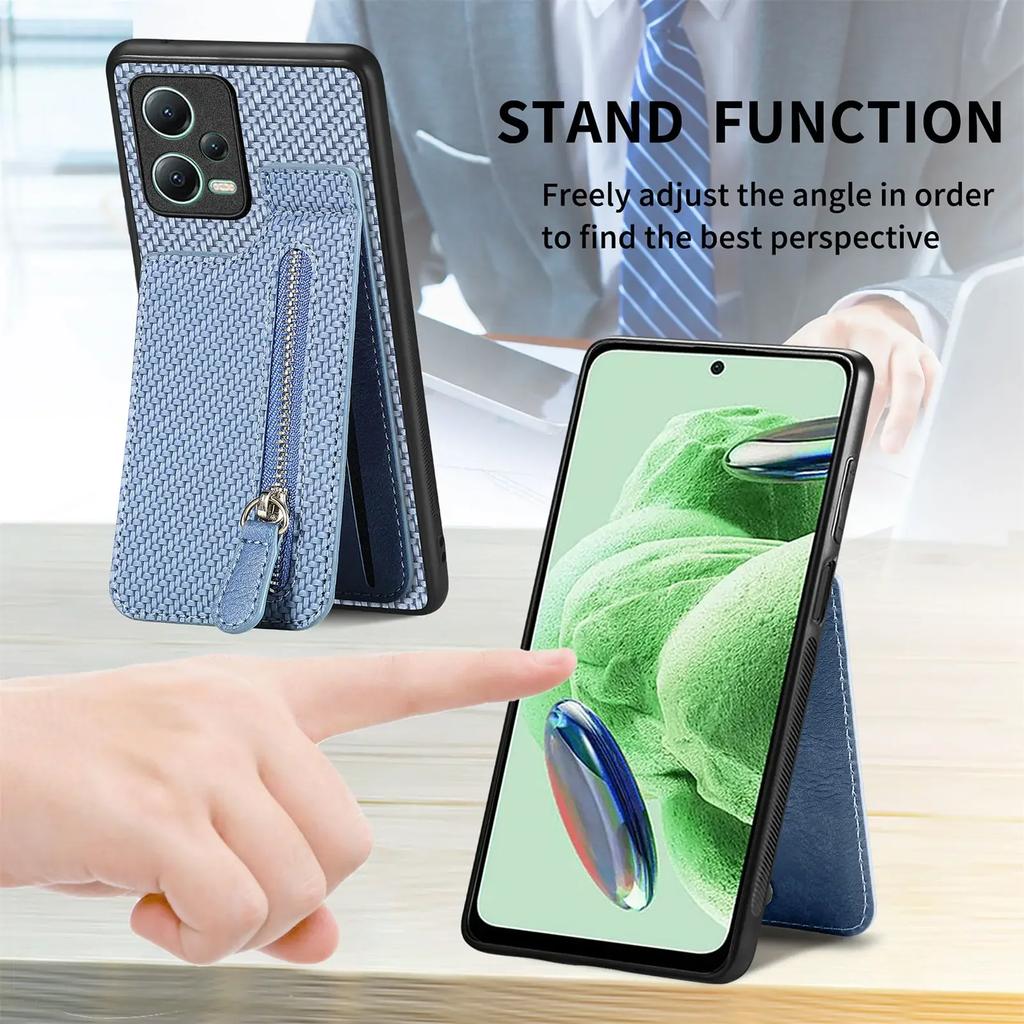 Zipper Wallet Vertical Cards Solt Case For XiaoMi Redmi Note 13 Pro Plus 12 10s 10 4G 13T POCO X3 NFC X6 X5 13C Bag Stand Cover