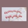 Nude Pink Pointed French Glitter Nail Stickers with Gold Edge - Waterproof and Removable.
