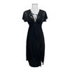 French Sexy Ice Silk Nightgown Lace Water Soluble Slim Fit High Slit Cami Loungewear 447 Elegant Flattering Sleepwear Inspired by French Style