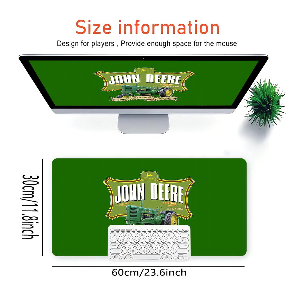 John Deere Tractors Plows Large Gaming Mouse Pad Nonslip Rubber Base Waterproof Desk Mat For Office Pc Laptop