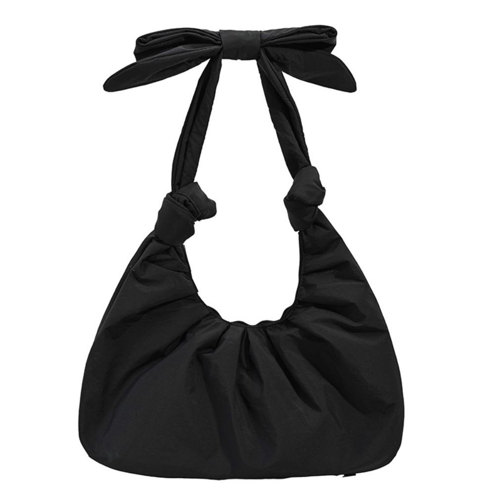 

Korean Style Nylon Dumplings Bag Sweet Handbag Casual Cloud Bag Portable чёрный