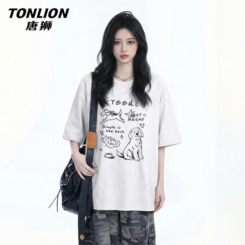 TonLion Women s Pure Cotton Loose Fit T-Shirt 2XL