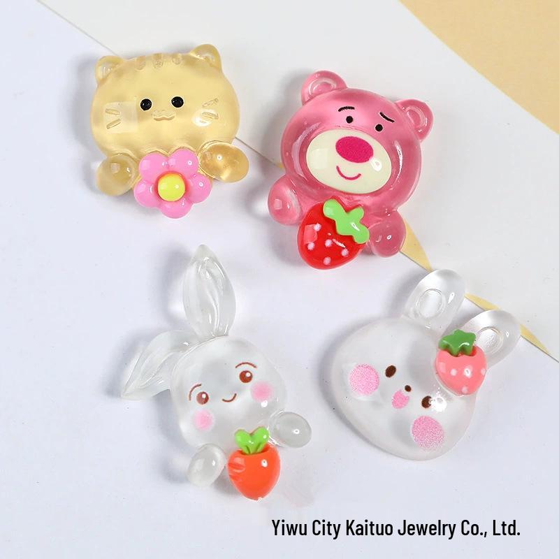 Strawberry Bear & Rabbit Cartoon DIY Phone Case, Hair Clip, Pendant, Crocs Accessories