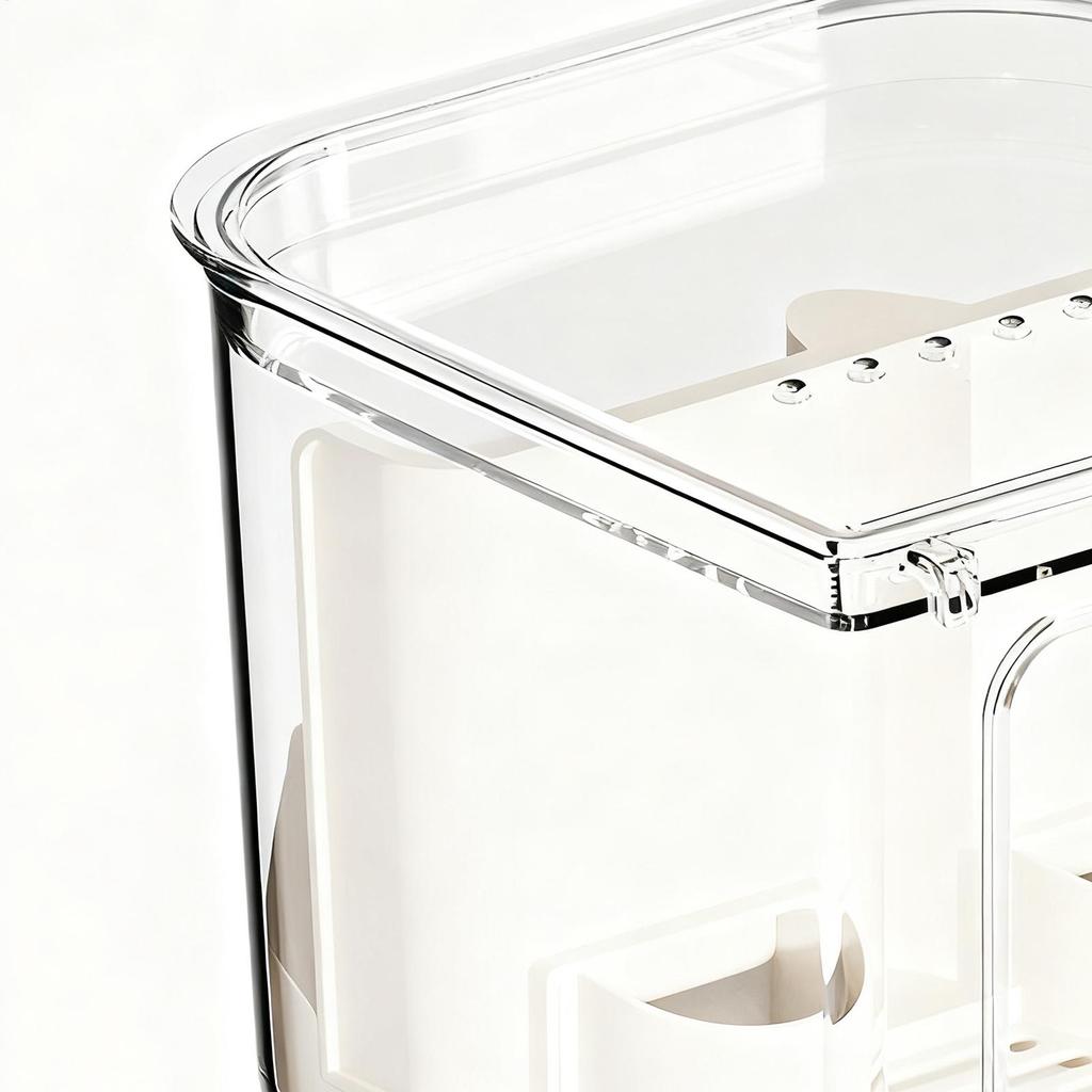 Bird Cage Feeder Clear Bird Food Dispenser Cage Food Dispenser For Conure Parrot Parakeet Cockatoo Canary Finch Cockatiel
