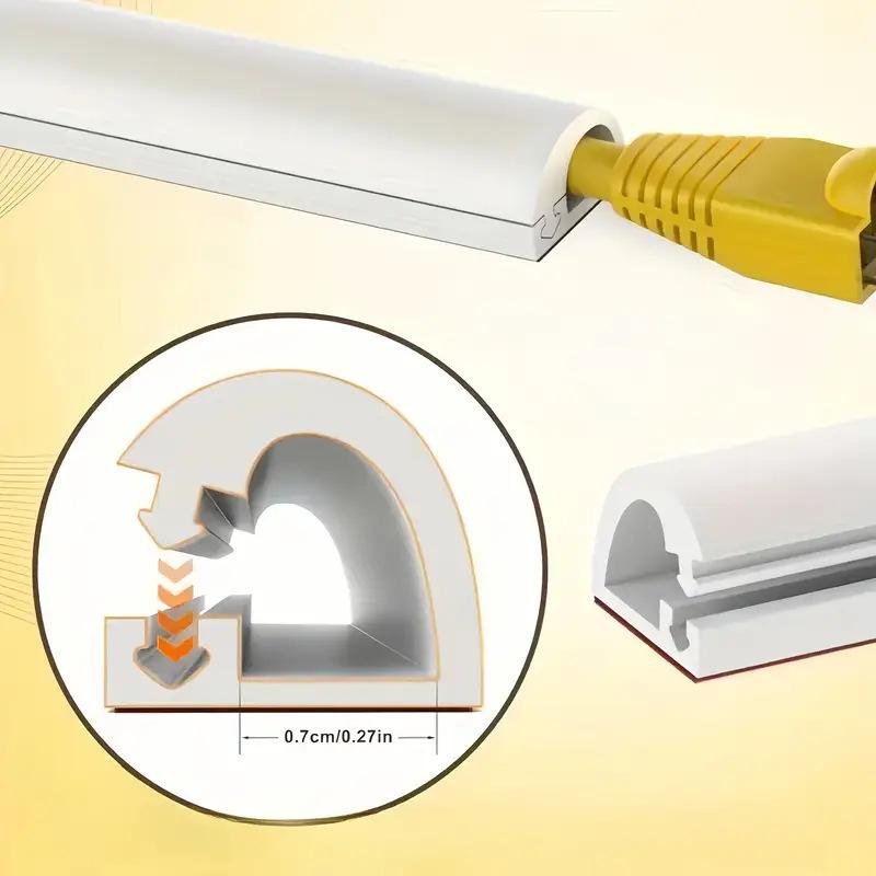 1PCS 1/2meters Flexible Floor Cable Cover Cord Self-Adhesive All Cord Hider Internet Wire Duct Duct Slot Cable Manage