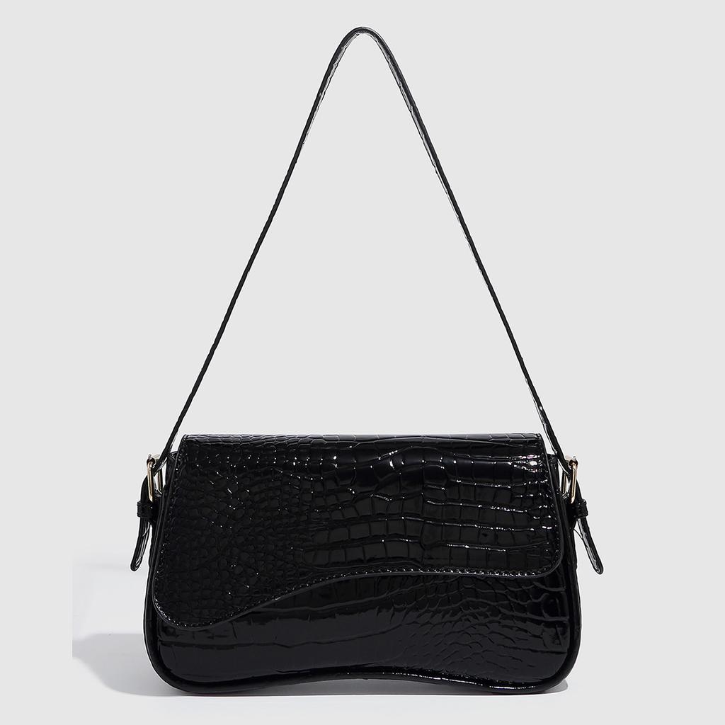 Simple And Fashionable Shoulder Small Square Bag, Crocodile Pattern Bag, Women'S Versatile Shoulder Messenger Bag, Texture Versatile