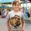 Summer T-Shirt Short Sleeved Energetic Sports Fashion Children Aged 3-12 Outdoor Leisure Daily
