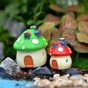 4 Rozmiary Dom Grzybowy Żywica Ozdoba Rękodzieło Ogrodu Wróżek Miniaturowy Mikro Gnom Terrarium Dom Śródziemnomorski Zamek 4 Kolory