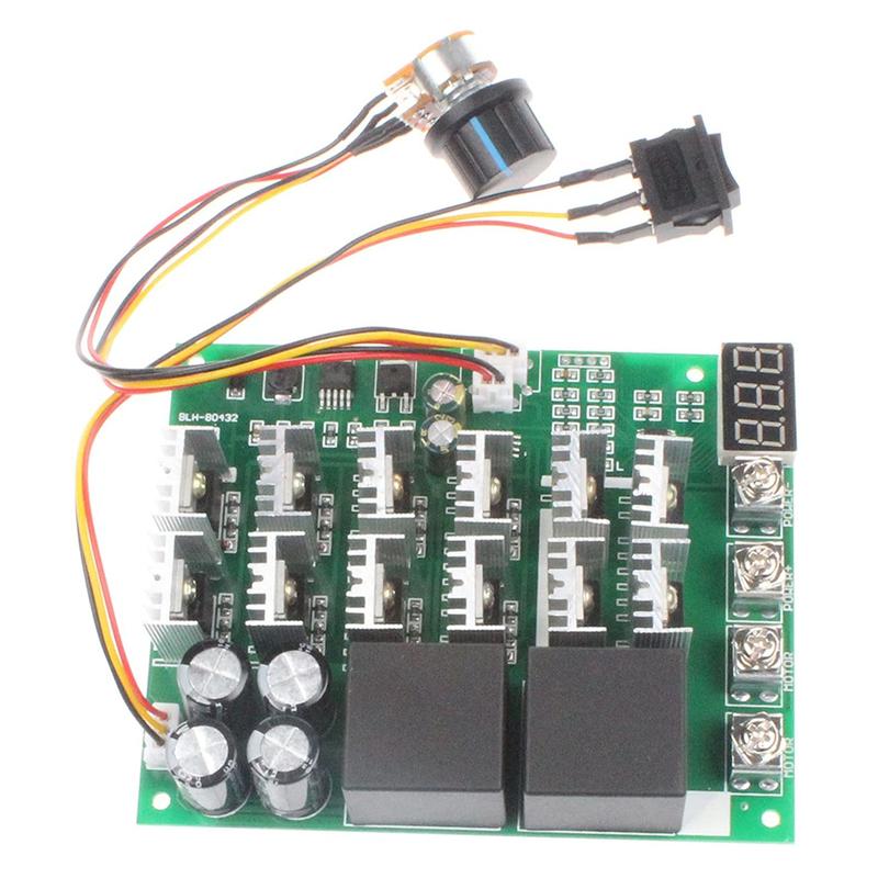 DC10V-55V Motor Speed Controller Digital Display 60A Motor Driver Module 12V 24V 36V 48V with Knob Switch Electrical Equipment
