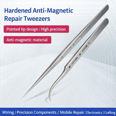G-15 Extra Hard Anti-Magnetic Curved Tweezers G-11 Straight Curved Sharp Point Precision Stainless for Mobile Phone Repairing
