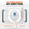 Raised Toilet Seat, 3.5" Height Raised, 300 lbs Weight Capacity, for Standard Round Toilet, Aluminum Handrail, with EVA Armrest Padding, for Elderly,