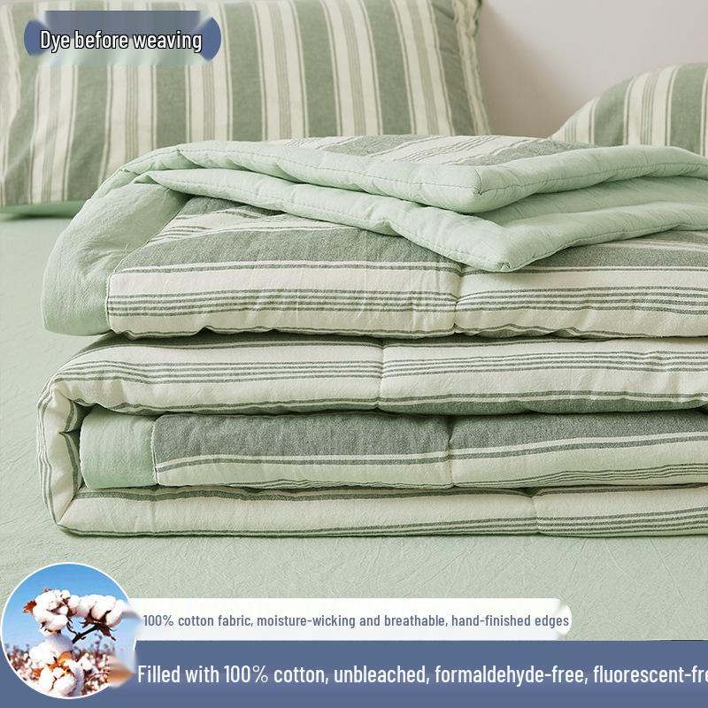 Inside and Out All-Cotton Quilt - 100% Pure Xinjiang Cotton Summer Air Conditioner Quilt for Single or Double Person