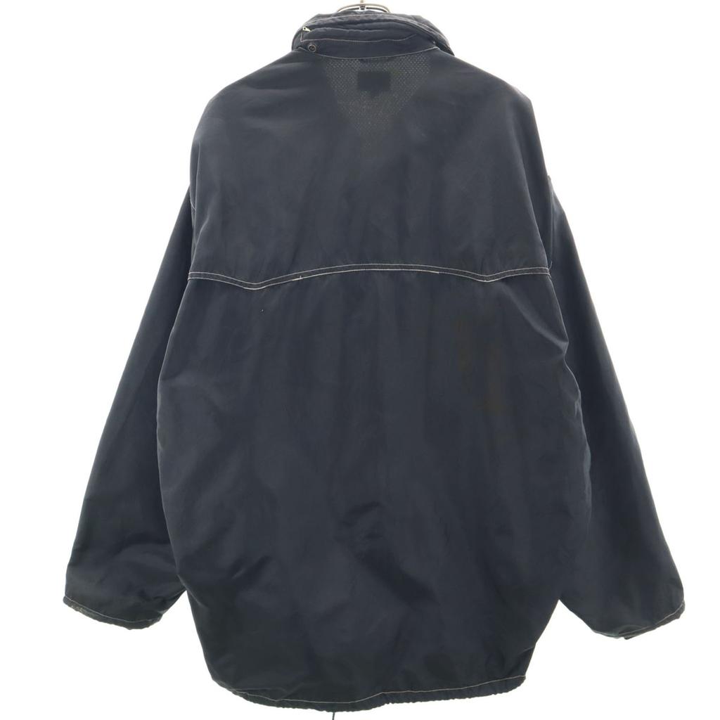 80s Vintage British Nylon Jacket XXL Black Food Deficiency Men's Used