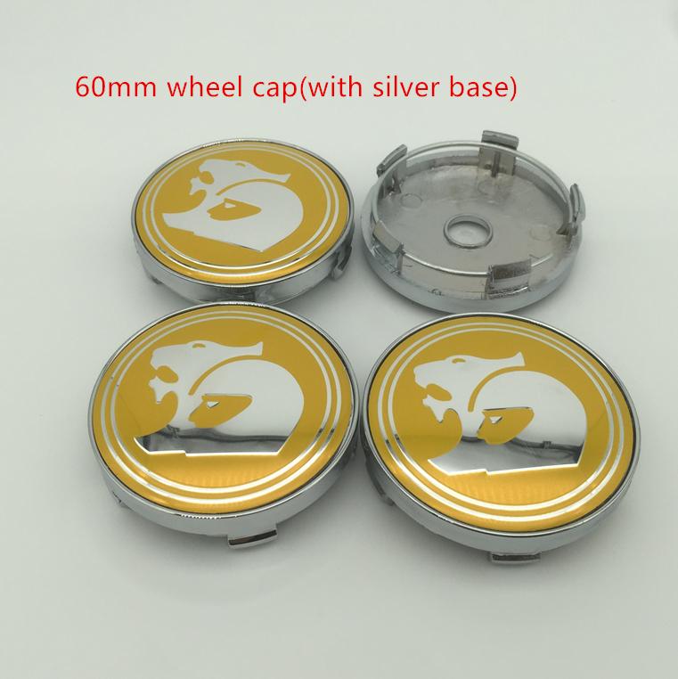 4pcs 56mm 60mm HSV Car emblem Wheel hub Center Cap Badge covers sticker Styling accessories