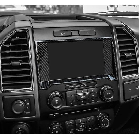 Interior Console Navigation GPS Frame Cover Trim For Ford F150 2015-20 Carbon