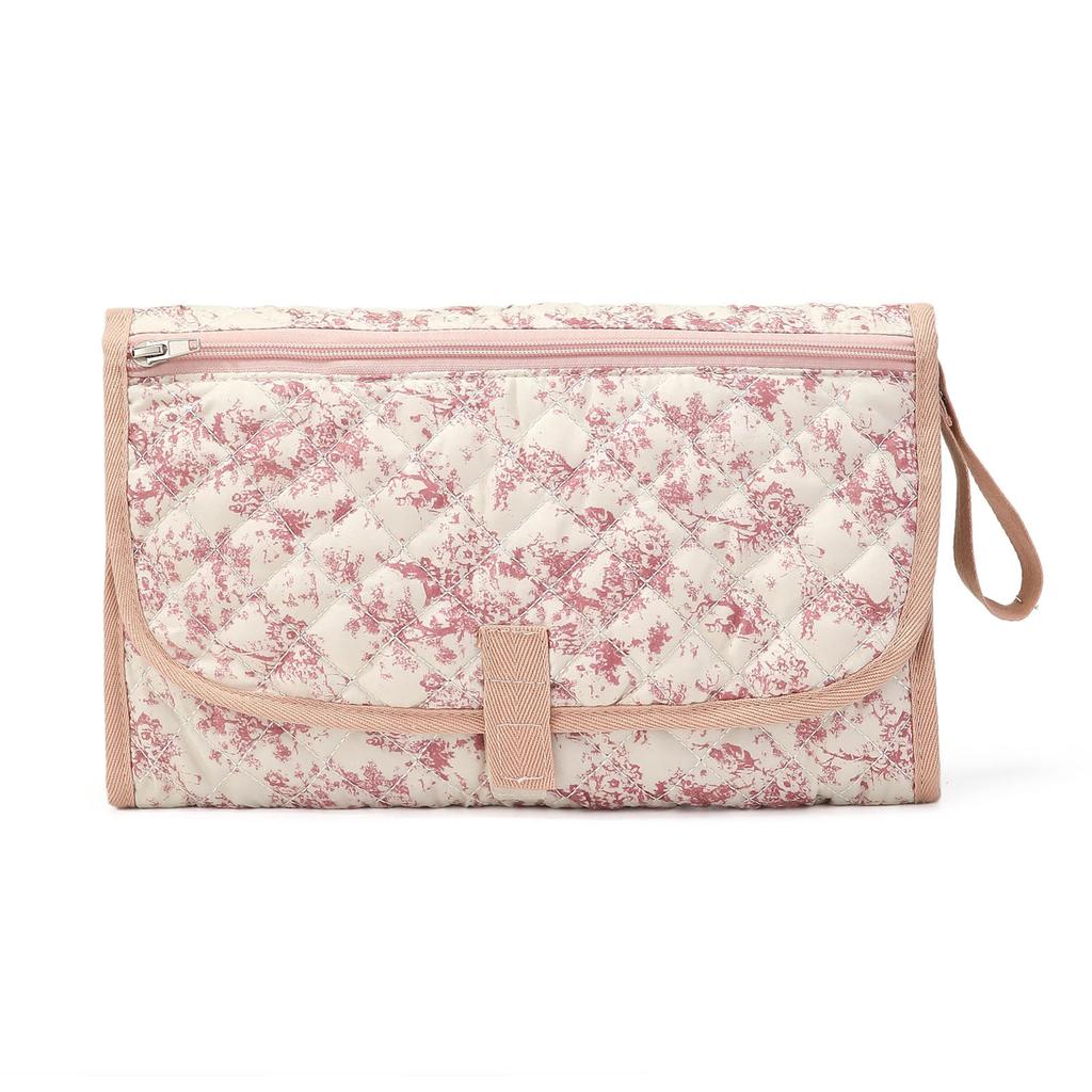 Baby Expandable Diaper Bag with Wet Wipe Pocket Foldable Travel Diaper Mat Bag Easy-Clean Lightweight for Go Out Parents Carry