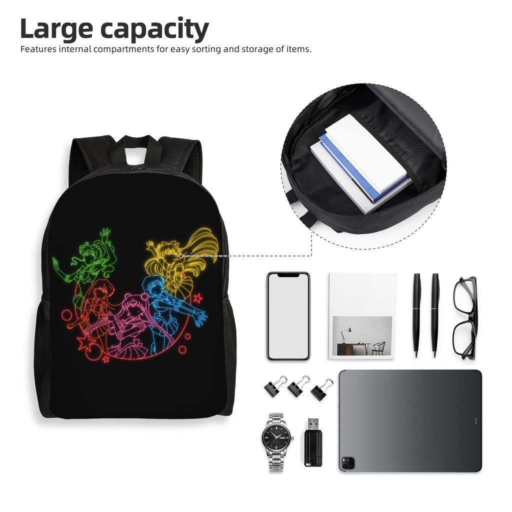 Sailors Anime Moons Travel Backpack Men Women School Laptop Bookbag Bishoujo College Student Daypack Bags