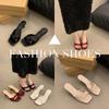 Summer Simple Ladies Slippers Dew Feet High Heels Solid Color Comfortable Casual SlippersSlippers 5955