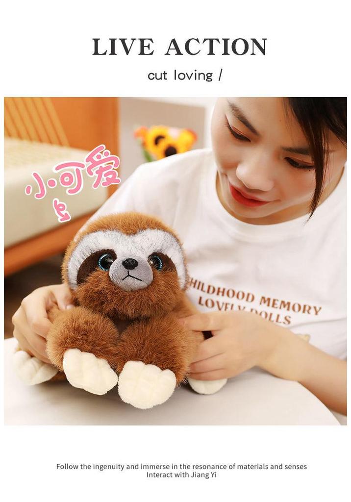 Cute Lying Sloth Plush Toy - Simulated Animal Ornament for Children