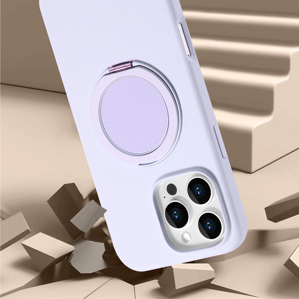 Bulk Purchasing For iPhone 16 Pro Max Magnetic Case Large Cutouts Kickstand Liquid Silicone Phone Cover