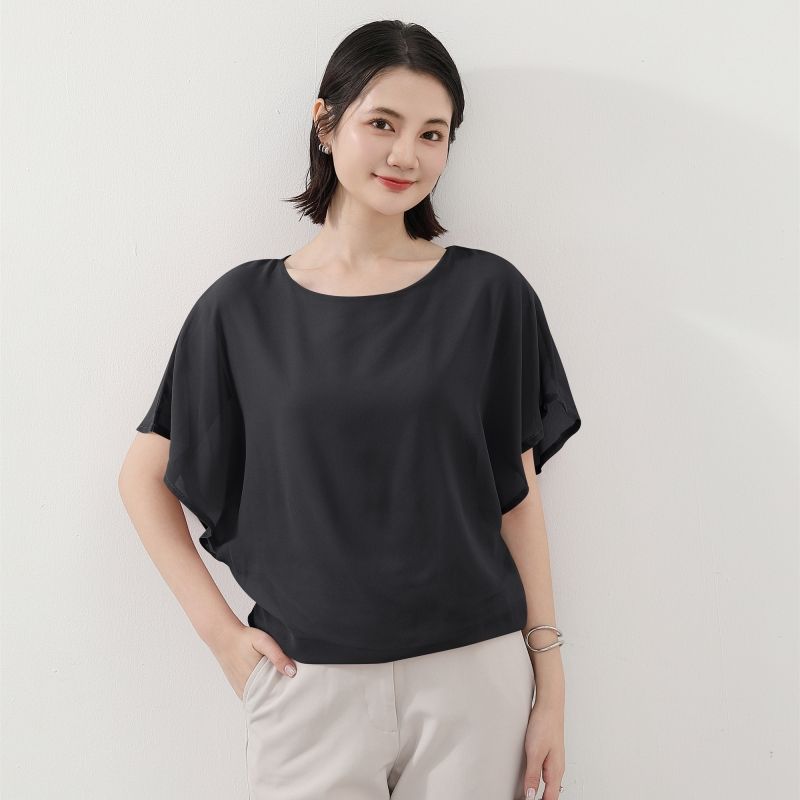 

Модальная футболка с коротким рукавом женская летняя тонкая и универсальная большого размера свободная футболка топ стройнящая однотонная с полурукавом базовая футболка Black M (recommended 40.00 kg-60.00 kg