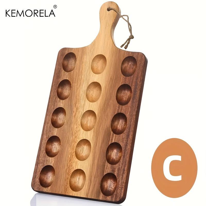1 Stück Wendbare Holz-Eierplatte Eier-Kühlplatte Charcuterie-Brett Schneidebrett Käse-Servierplatte Für Heimküchenwerkzeug
