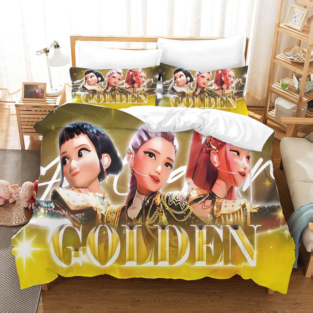 

K-pop Охотники на демонов Набор пододеяльника Мультяшный Руми Мира Зои Постельное белье Наволочка Полуторный Двуспальный Квинсайз Кингсайз EU Twin 135x200cm