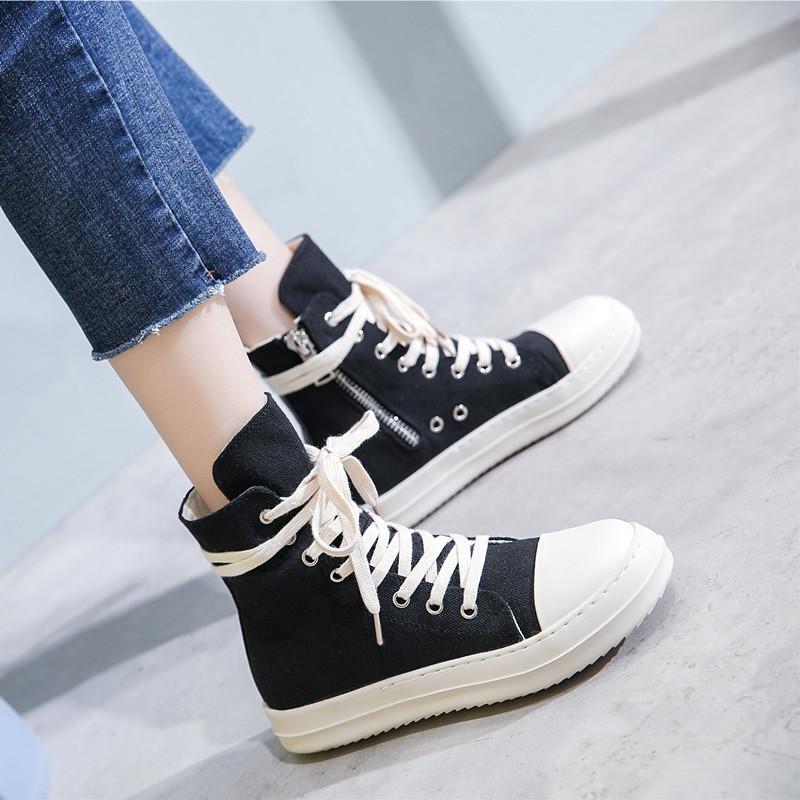 Fashion High-top Shoes, Thick-soled Women's Shoes, Canvas Boots, Lace-up Casual Boots, Women's Sports Shoes, Men's Sports Shoes