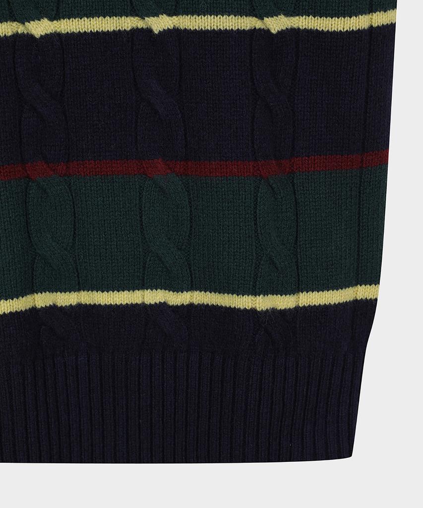 BROOKS BROTHERS Archive Cable Stripe Sweater (Multi) (Bbwrmm3889Wew)