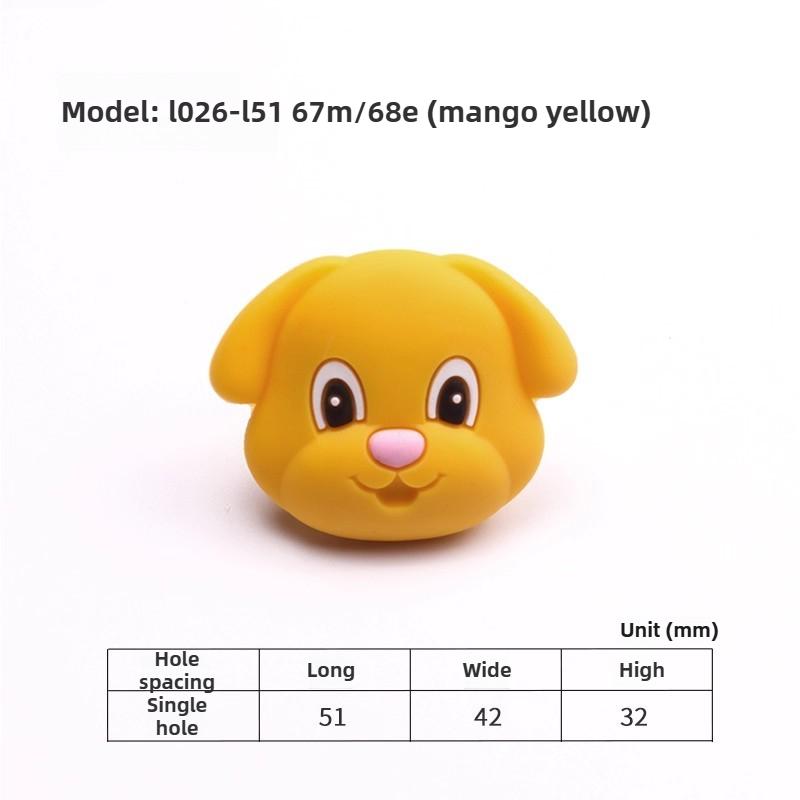 Single Hole Cartoon Cabinet Wardrobe Door Handle, Children's Room Cute Drawer Handle, Anti-collision Silicone Furniture Handle