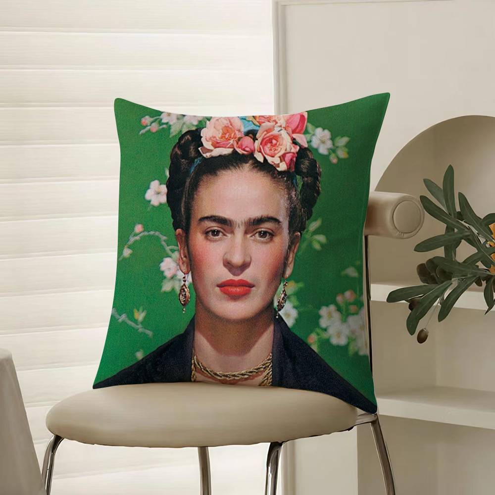 Modern Art Works Frida Kahlo-Beautiful Pillow Case Comfort Sofa Bed Silky Elegant Invisible Zipper Decorative Cushion Cover