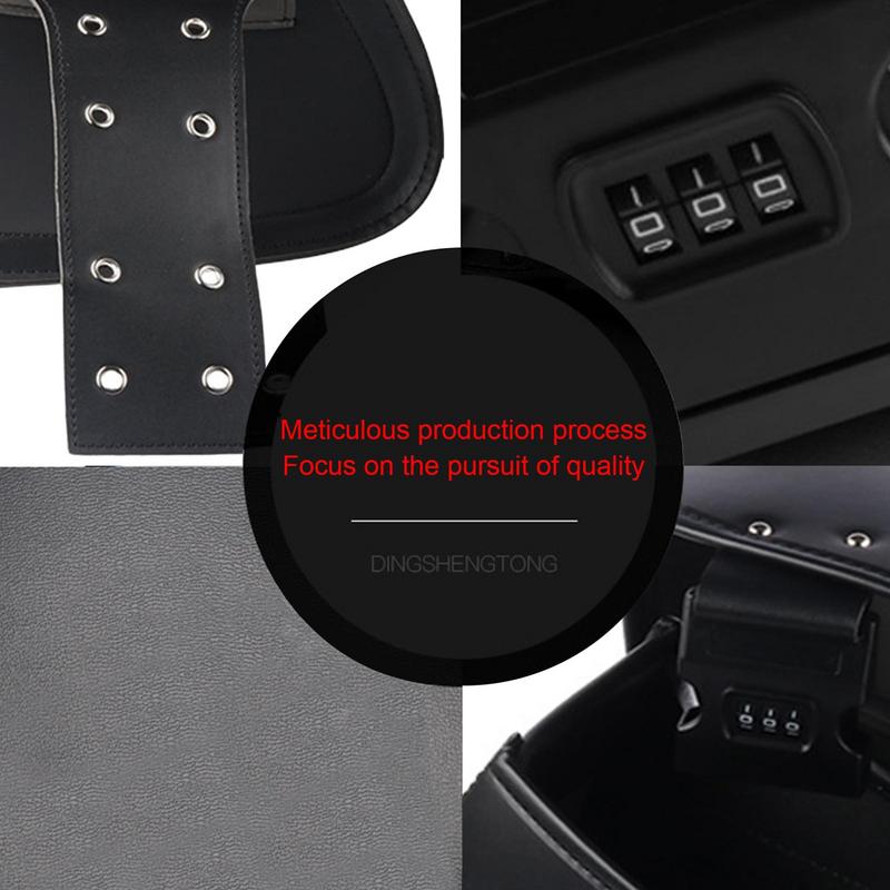 1 Pair Universal Motorcycle Saddlebag Model Side PU Leather Luggage Saddlebag Large Capacity Dual Locomotive Storage Tool Pouch