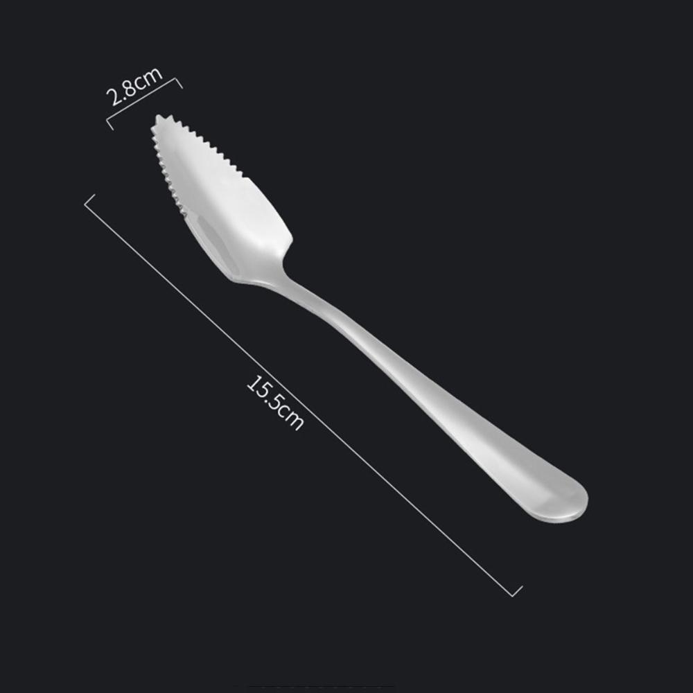 Steel Serrated Edge Scraping Kiwi Scoop Fruit Puree Tool Grapefruit Spoon Baby Food Processer