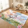 Horse Theme Soft Crystal Velvet Rug Custom Name & Text Print Non Slip Floor Rug for Bedroom Living Room