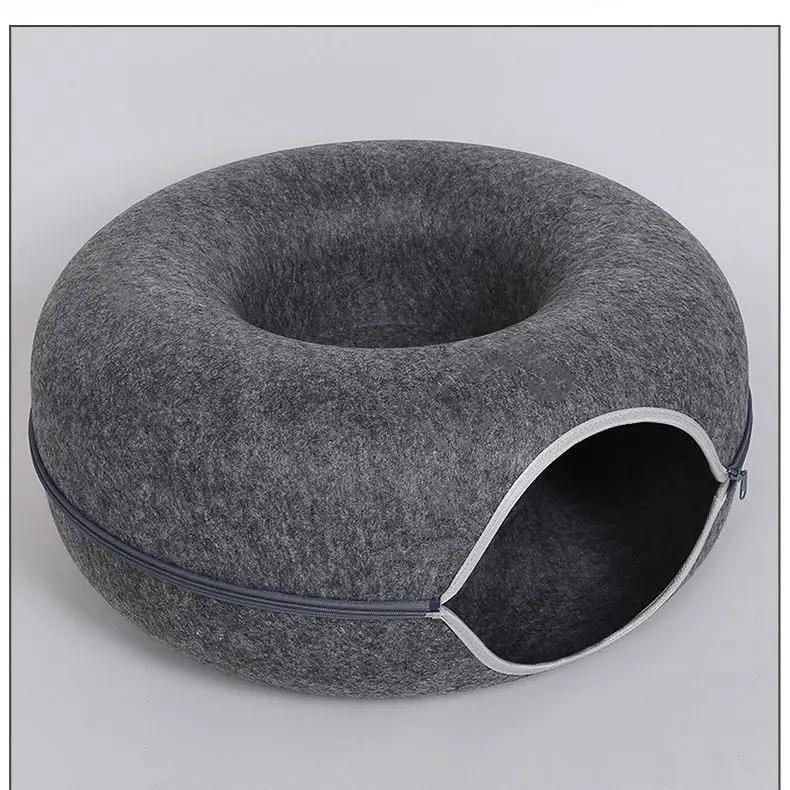 Cat Bed Donut Pet Cat Tunnel Interactive Game Toy Cat Bed Tunnels Indoor Toys Cats House Kitten Training Toy Sports Equipment