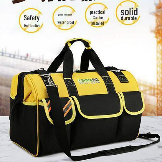 Large Canvas Electrician Tool Bag – Multifunctional Handheld for Repair, Installation, Woodworking, and Construction