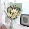 Flower Rod Natural Wicker Decorative Flower Wrapping Supply Ratten Love Heart Shape Bridal Bouquet Frame for Wedding