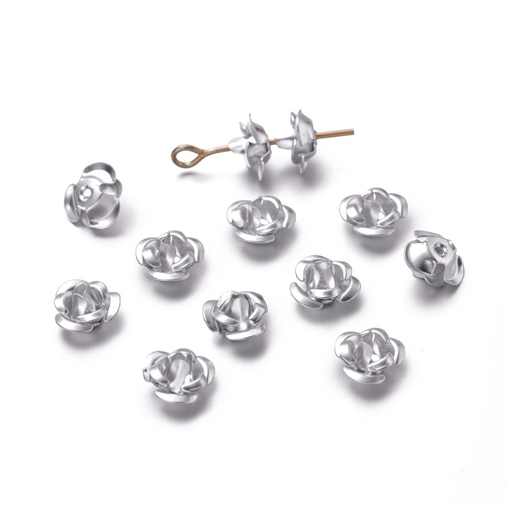 30/50pcs 7/9/11 mm Aluminum Flower Spacer Beads Colorful Loose Bead for Bracelet Earrings Jewelry Making Accessories