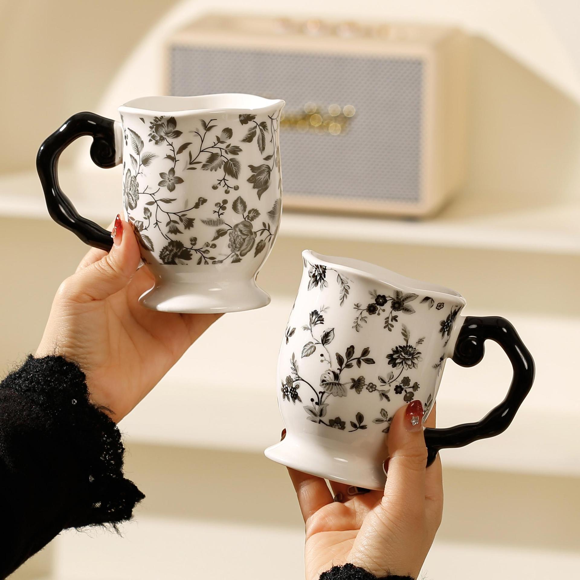 Yiran Bag Retro High Quality Mug High Quality Ceramic Cup Office Coffee Cup Creative Large Capacity Breakfast Cup Souvenir