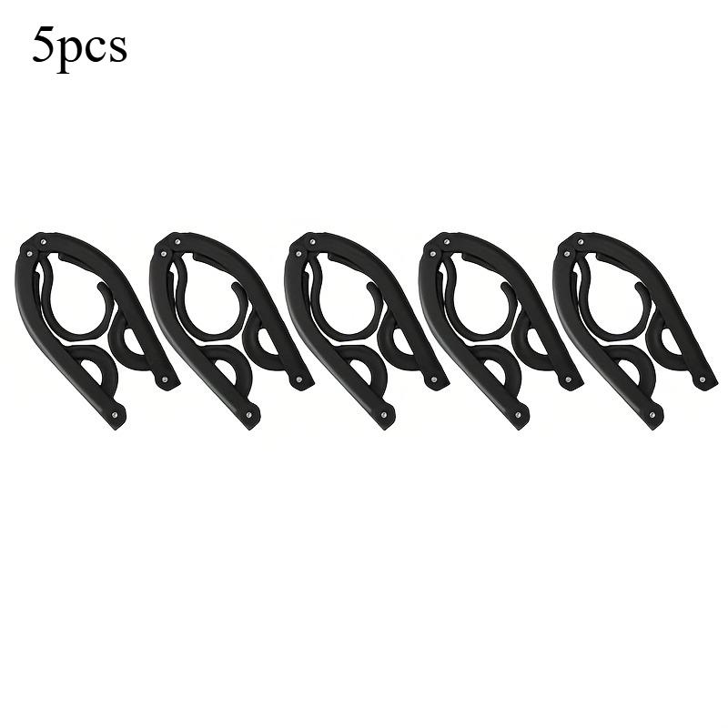 5pcs Portable Folding Clothes Rack Set Plastic Hanging Drying Rack with Hooks Multipurpose Travel Coat Hanger Foldable Design 2890₽