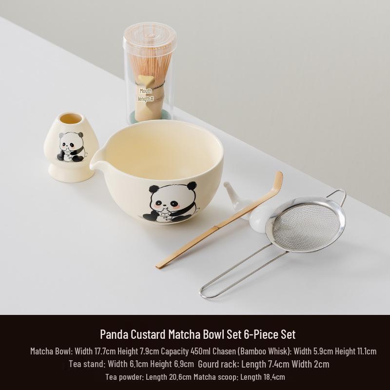 Japanese Song Dynasty Matcha Tea Ceremony Set: Ceramic Bowl, Cup, Bamboo Whisk, and Brush