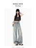 Women's Rhinestone Star Wide Leg Jeans - 2026 Spring/Autumn, Loose & Flattering Floor-Length Pants