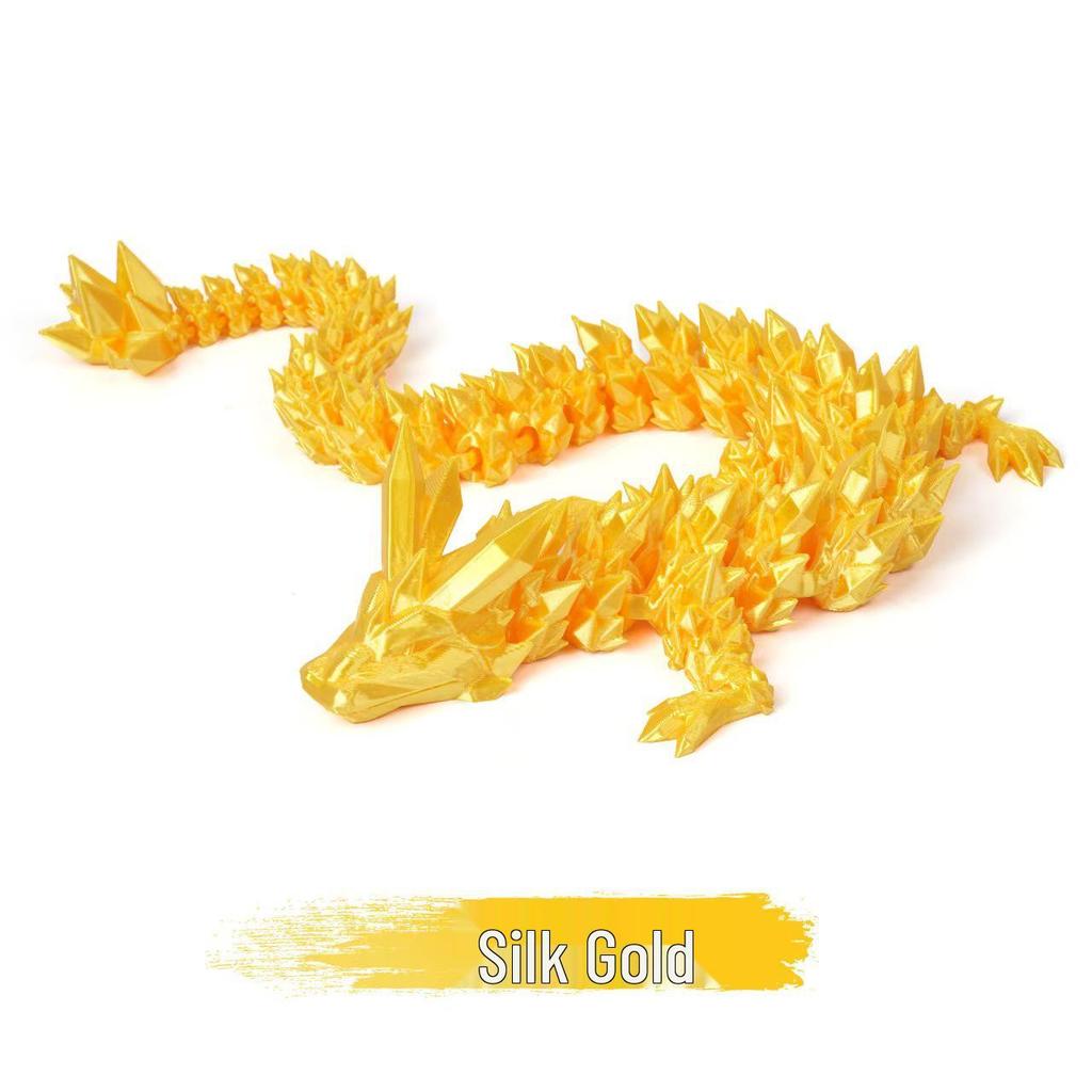 3D Printed Luminous Dragon Toy: Chinese Dragon with Egg, Fully Articulated, Creative Crystal Design for Kids